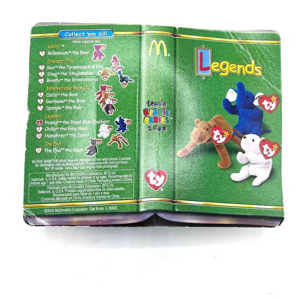 TY Peanut The Royal Blue Elephant 1995 McDonalds Beanie Baby Rare Retired Sealed - Picture 7 of 8